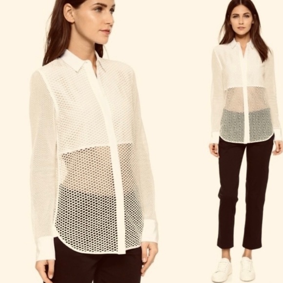 Navy Rag & Bone Mesh Shirt - Picture 1 of 7